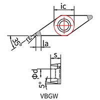 PCBN Cutting Tools (Tool Bits for Turning), VBGW
